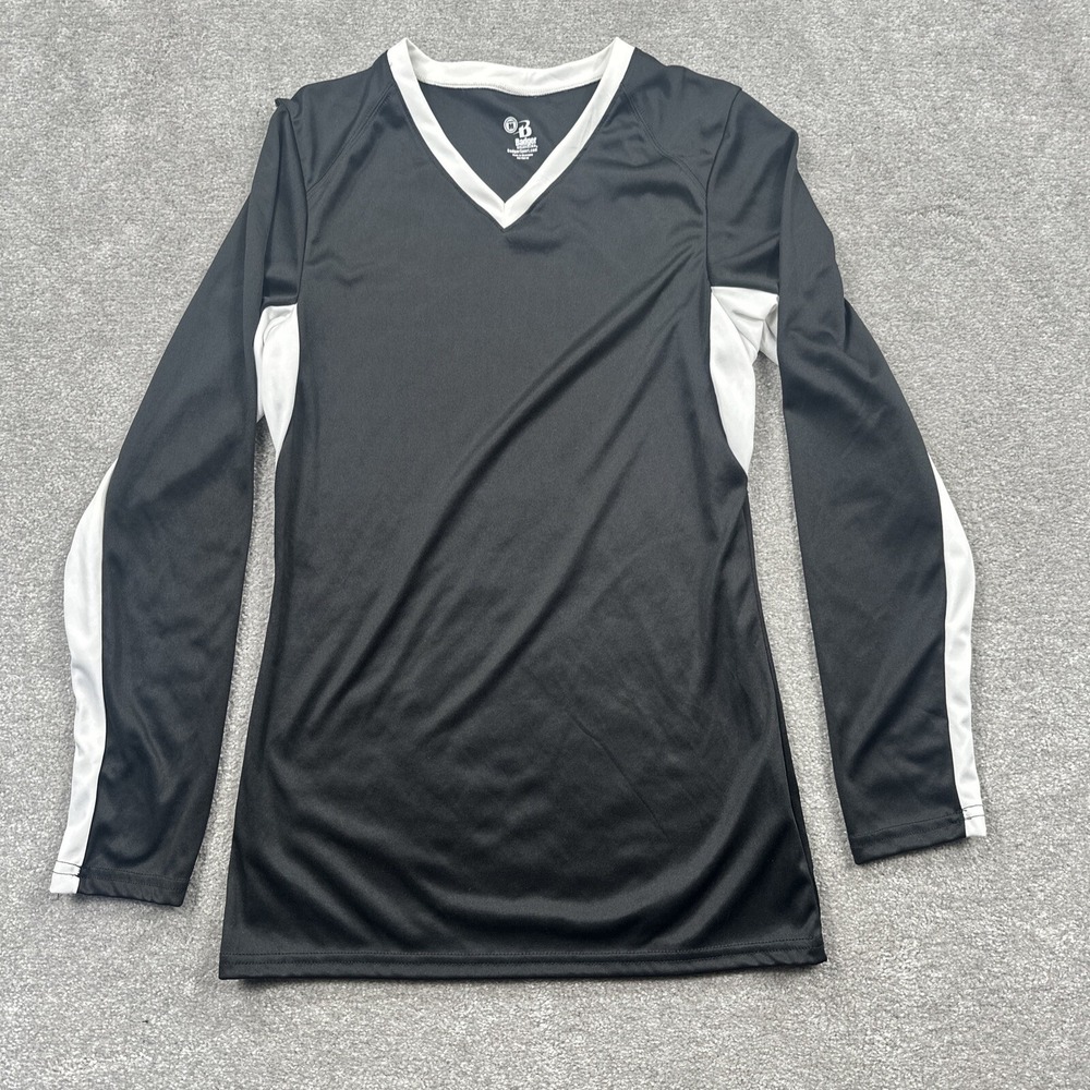 Badger Sports Women's V Neck Volleyball LS Shirt Size Medium Black